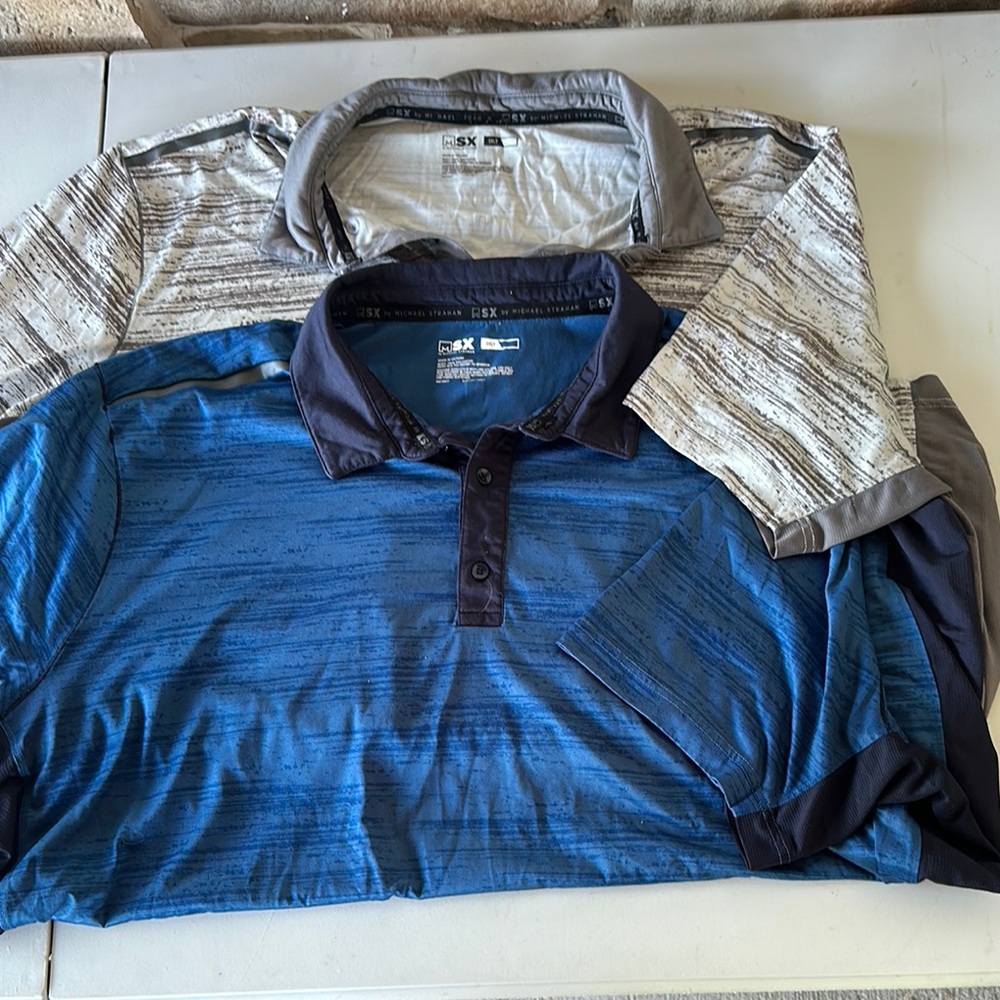 Blue and Gray Polo Shirts with Athletic Style